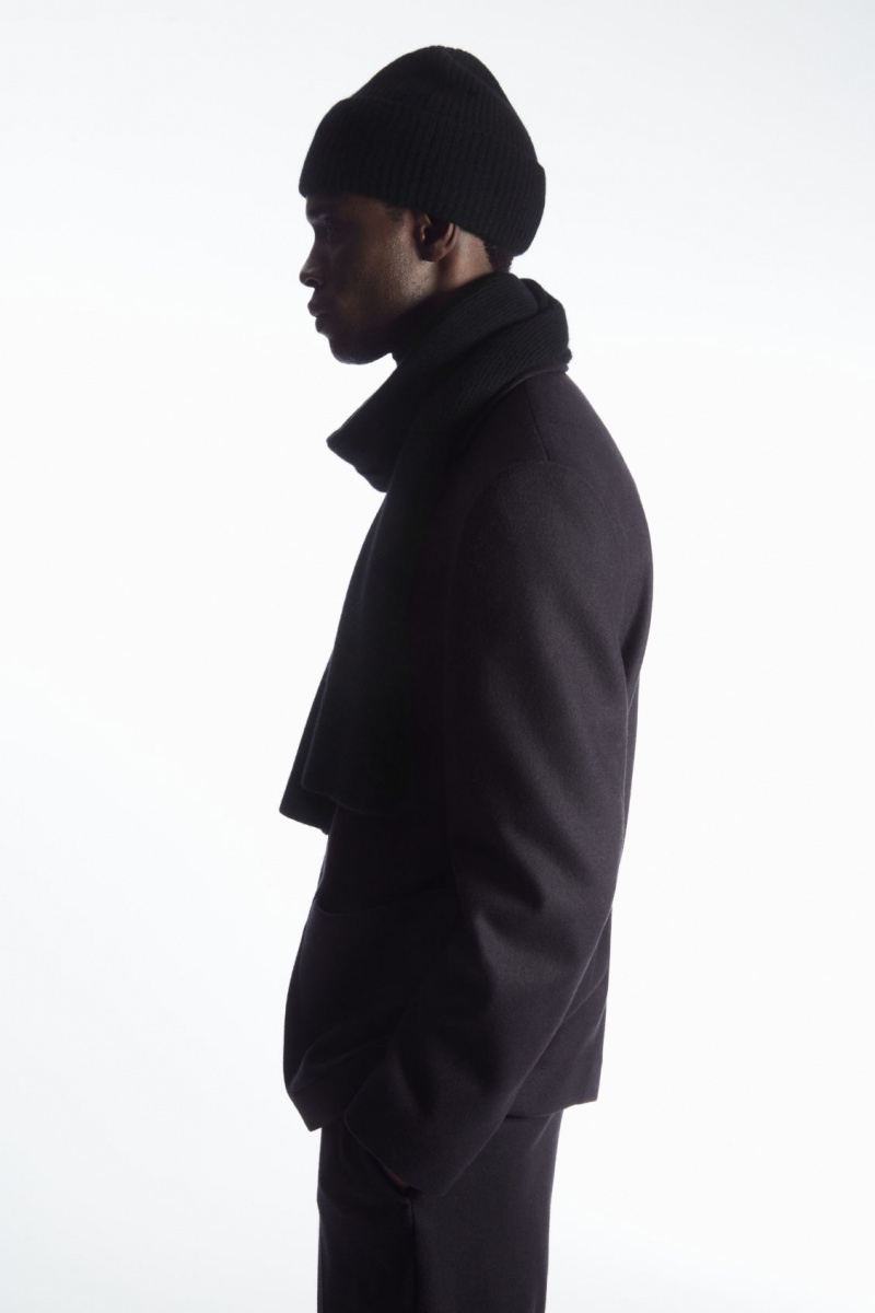 Men's COS Cashmere-Blend Beanie Black NZ-52MOSBJXK