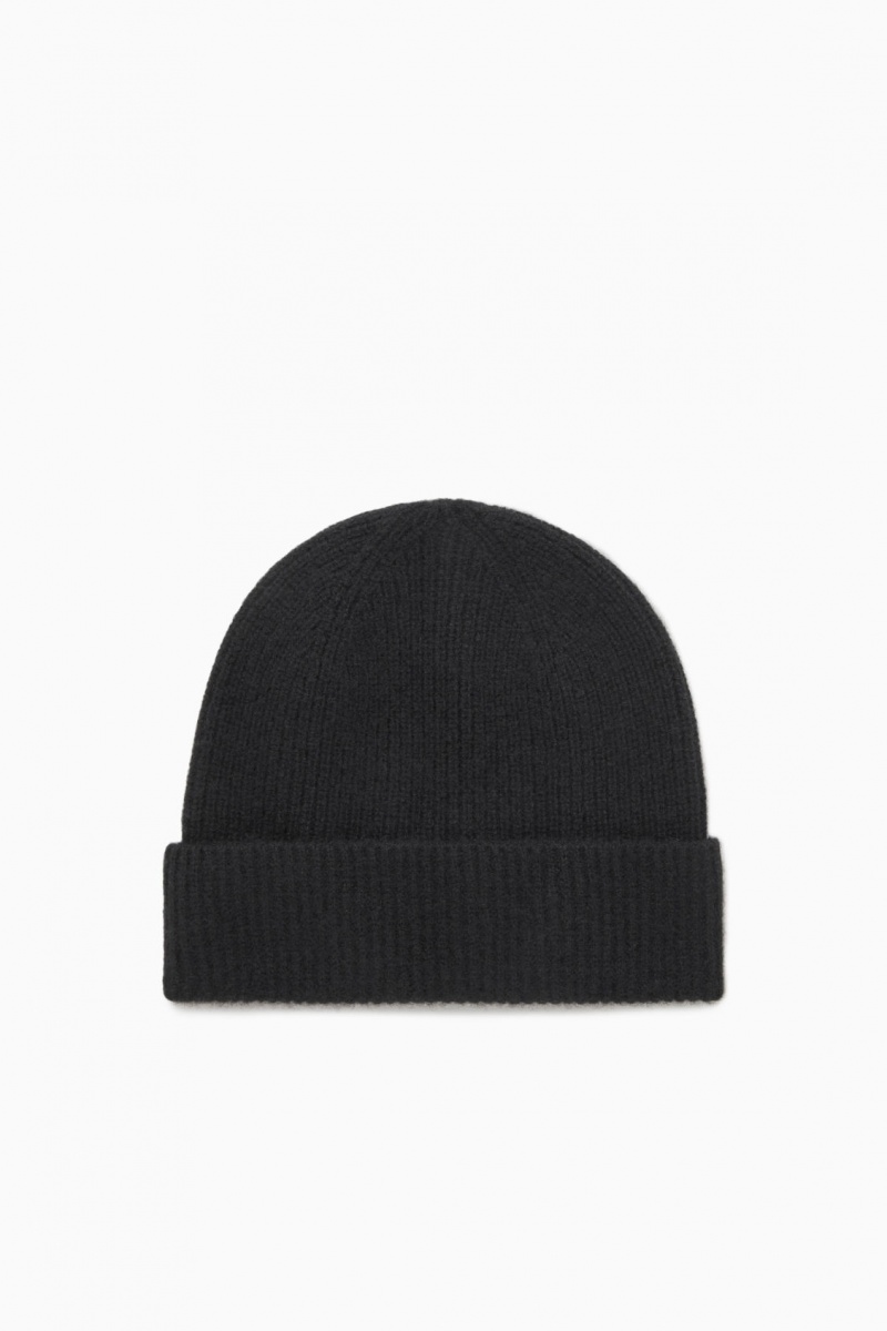 Men's COS Cashmere-Blend Beanie Black NZ-81QMLHCPJ