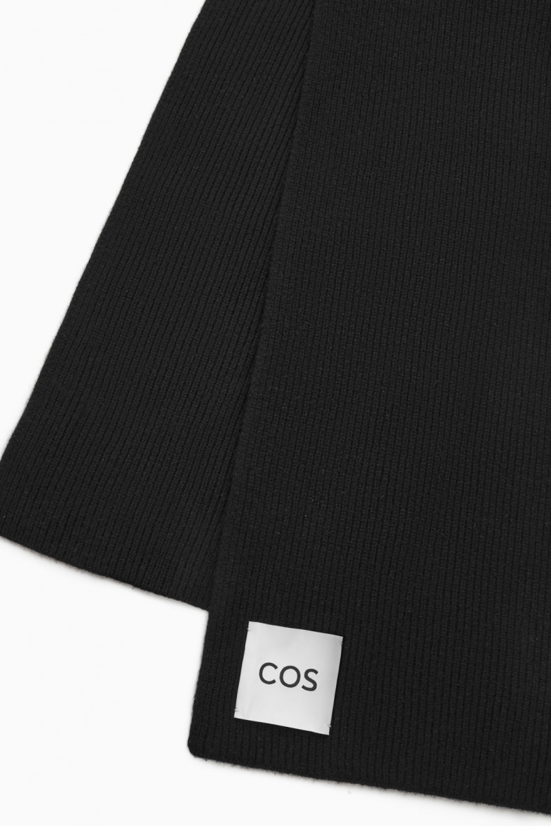 Men's COS Cashmere-Blend Scarf Black NZ-54ZPRHYSU