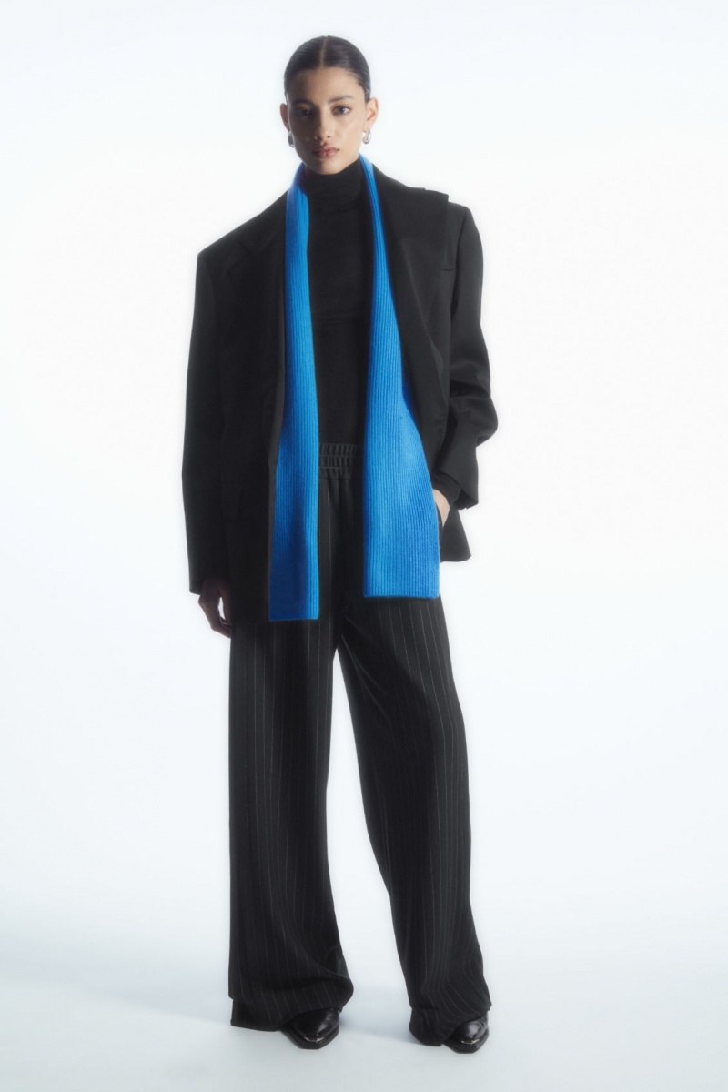 Men's COS Cashmere-Blend Scarf Light Blue NZ-35QZLWROX