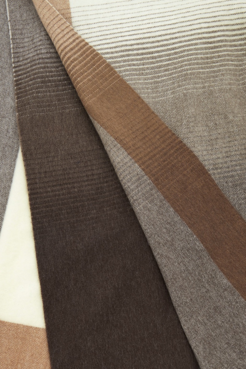 Men's COS Checked Lambswool And Cashmere Blanket Brown NZ-41GCUBAQD