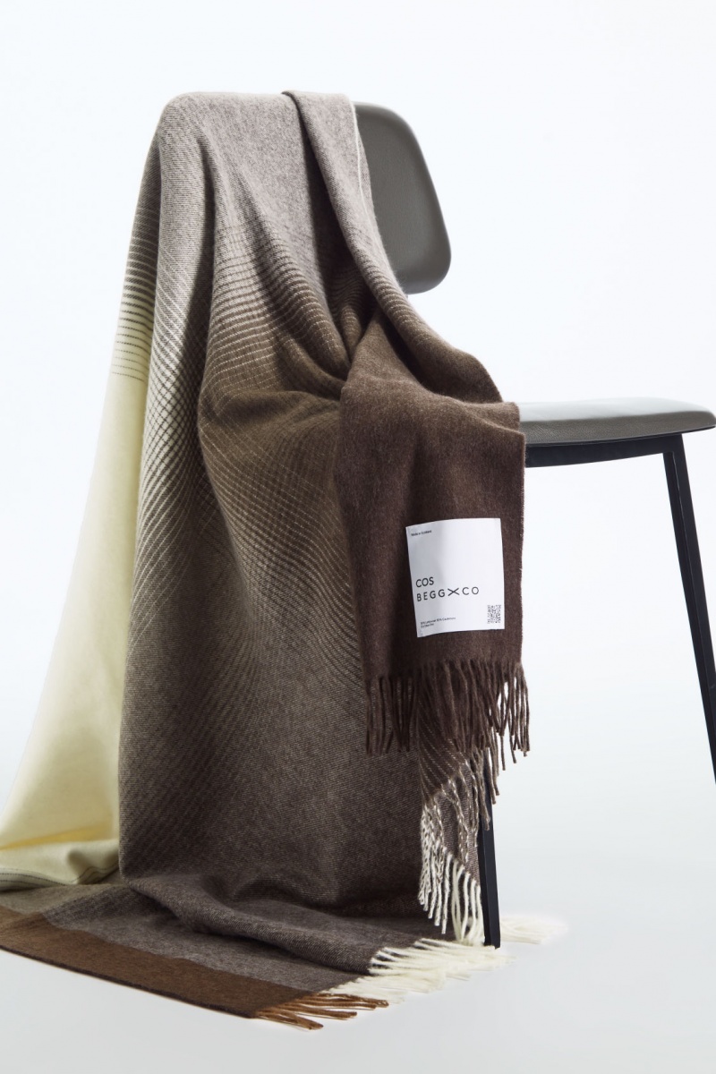 Men\'s COS Checked Lambswool And Cashmere Blanket Brown NZ-41GCUBAQD