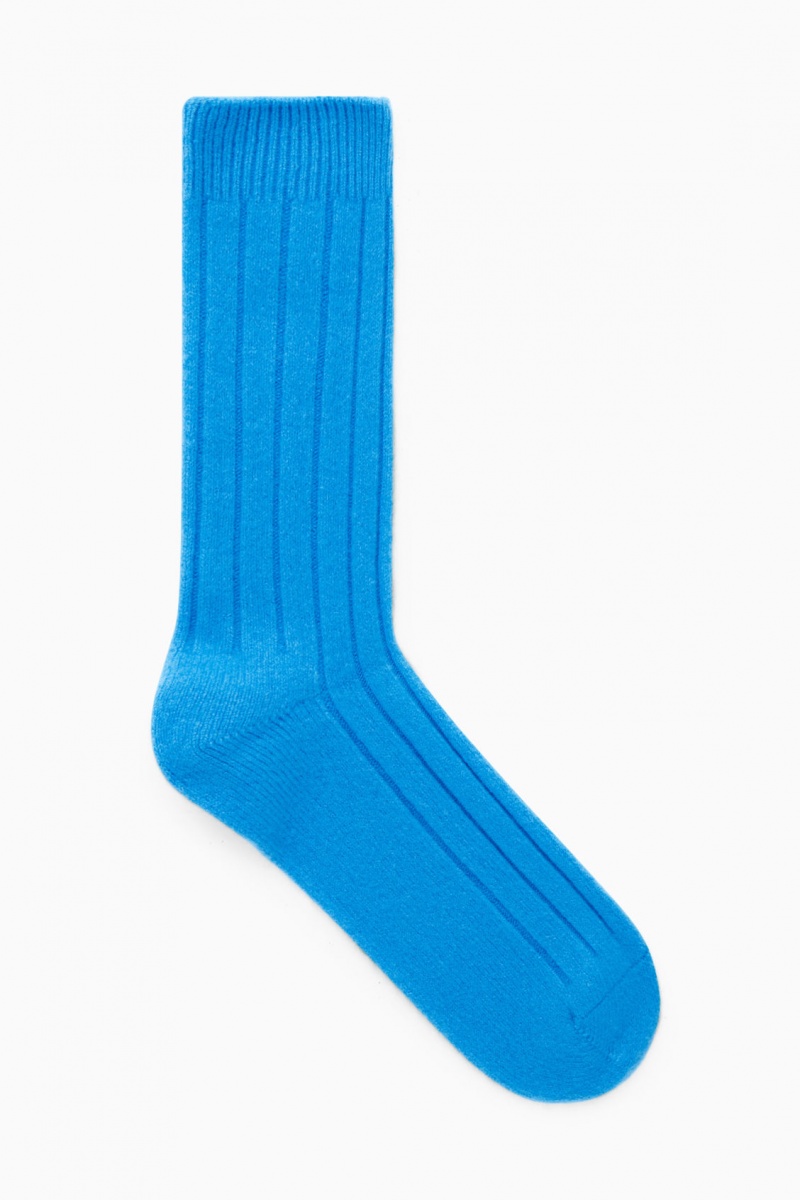Men's COS Chunky Cashmere Socks Light Blue NZ-98ISWZTUK