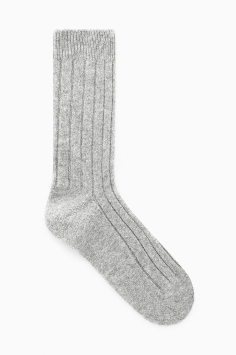 Men's COS Chunky Cashmere Socks Light Grey NZ-05KYXRSPQ