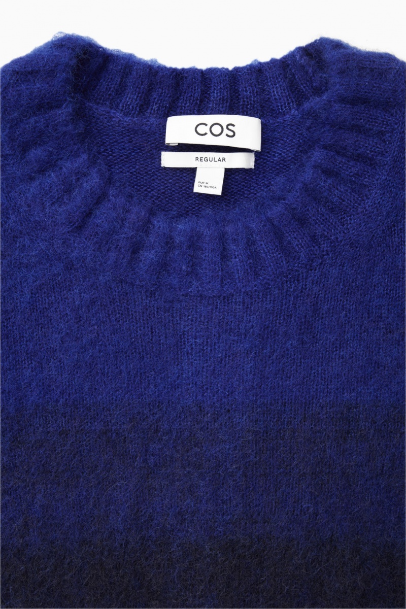 Men's COS Colour-Block Mohair-Blend Sweaters Light Blue / Navy NZ-64CPTSJKR