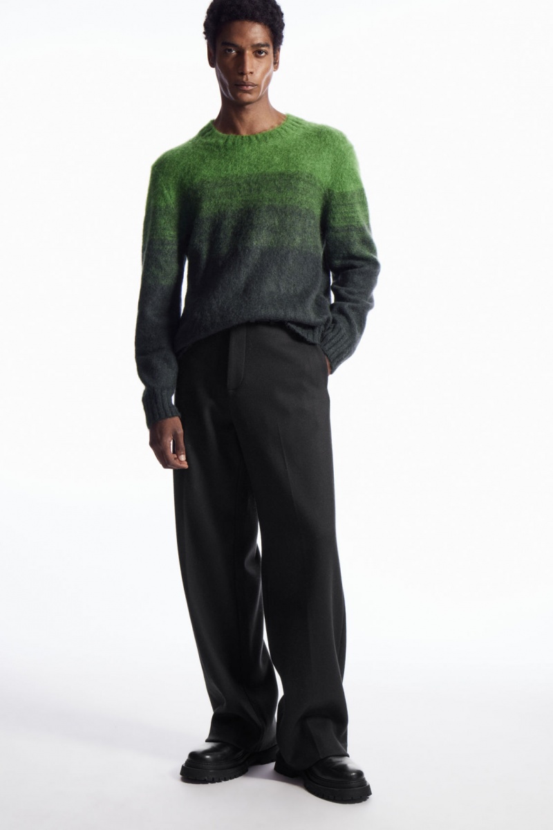 Men's COS Colour-Block Mohair-Blend Sweaters Green NZ-32NLRMYHP