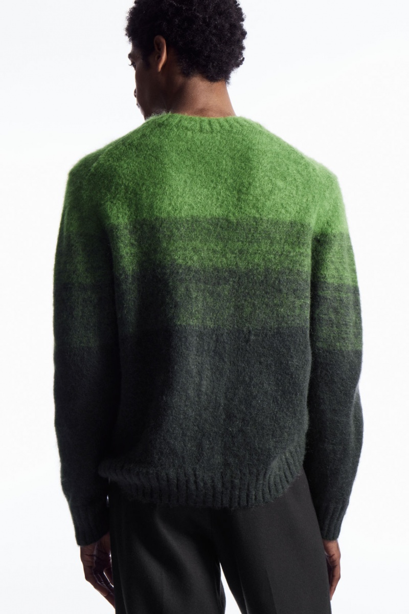Men's COS Colour-Block Mohair-Blend Sweaters Green NZ-32NLRMYHP