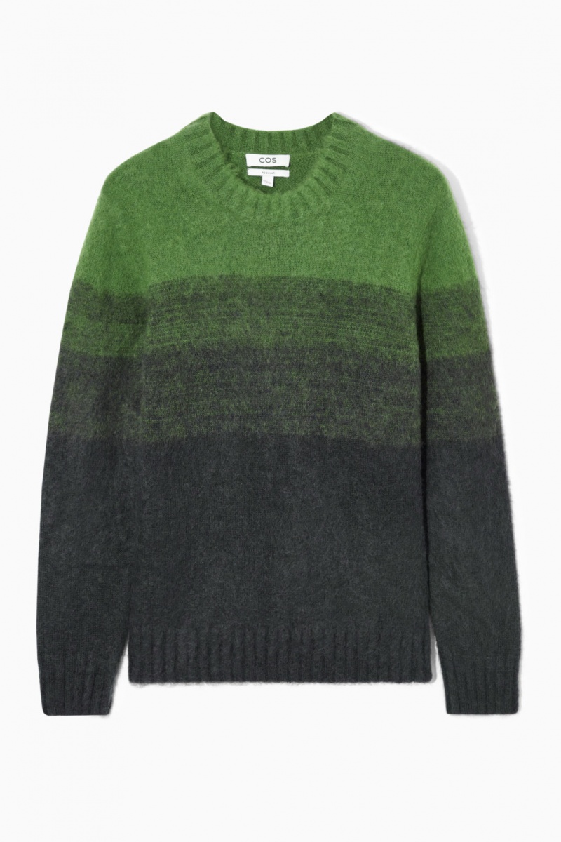 Men's COS Colour-Block Mohair-Blend Sweaters Green NZ-32NLRMYHP