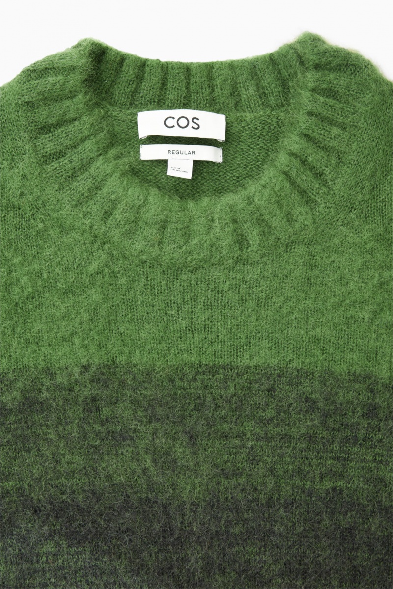 Men's COS Colour-Block Mohair-Blend Sweaters Green NZ-32NLRMYHP