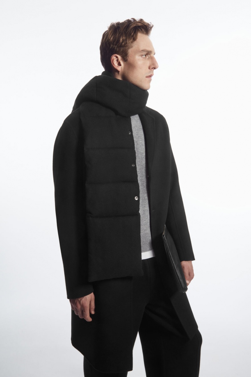 Men's COS Convertible Padded Scarf Black NZ-27BIMFTKP