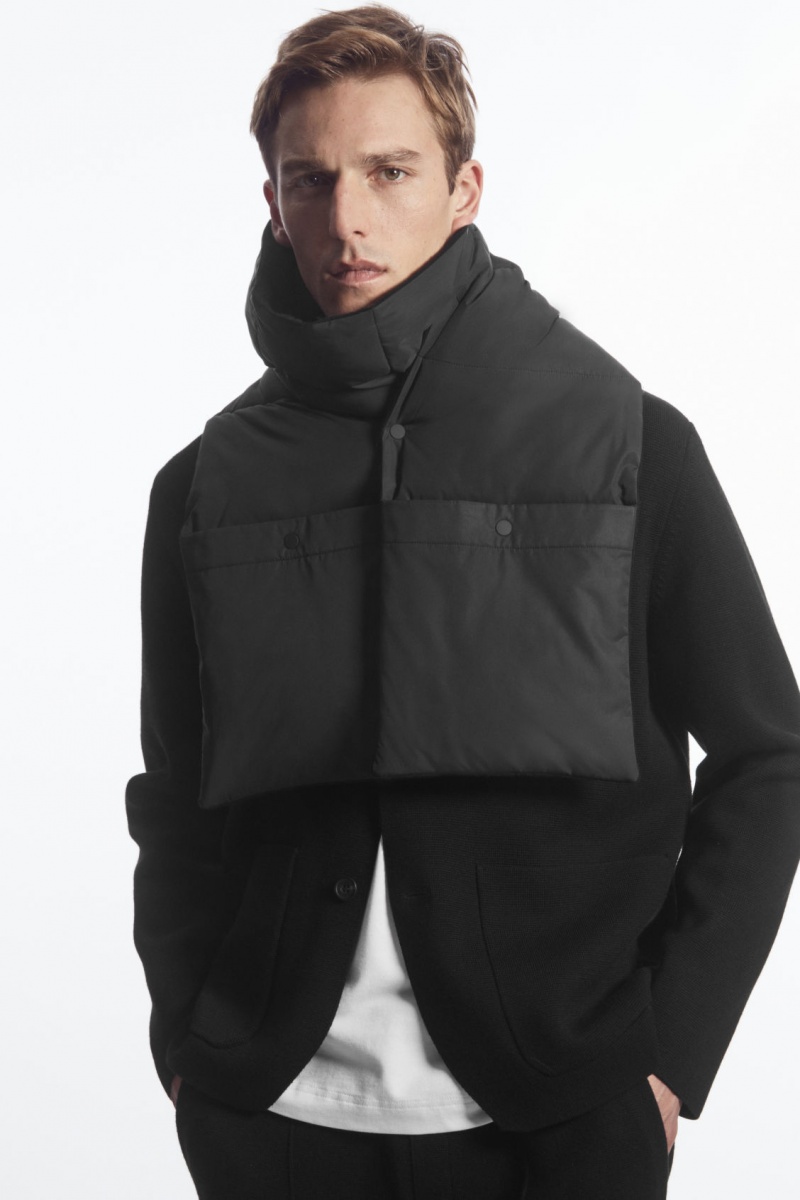 Men's COS Convertible Padded Scarf Black NZ-27BIMFTKP