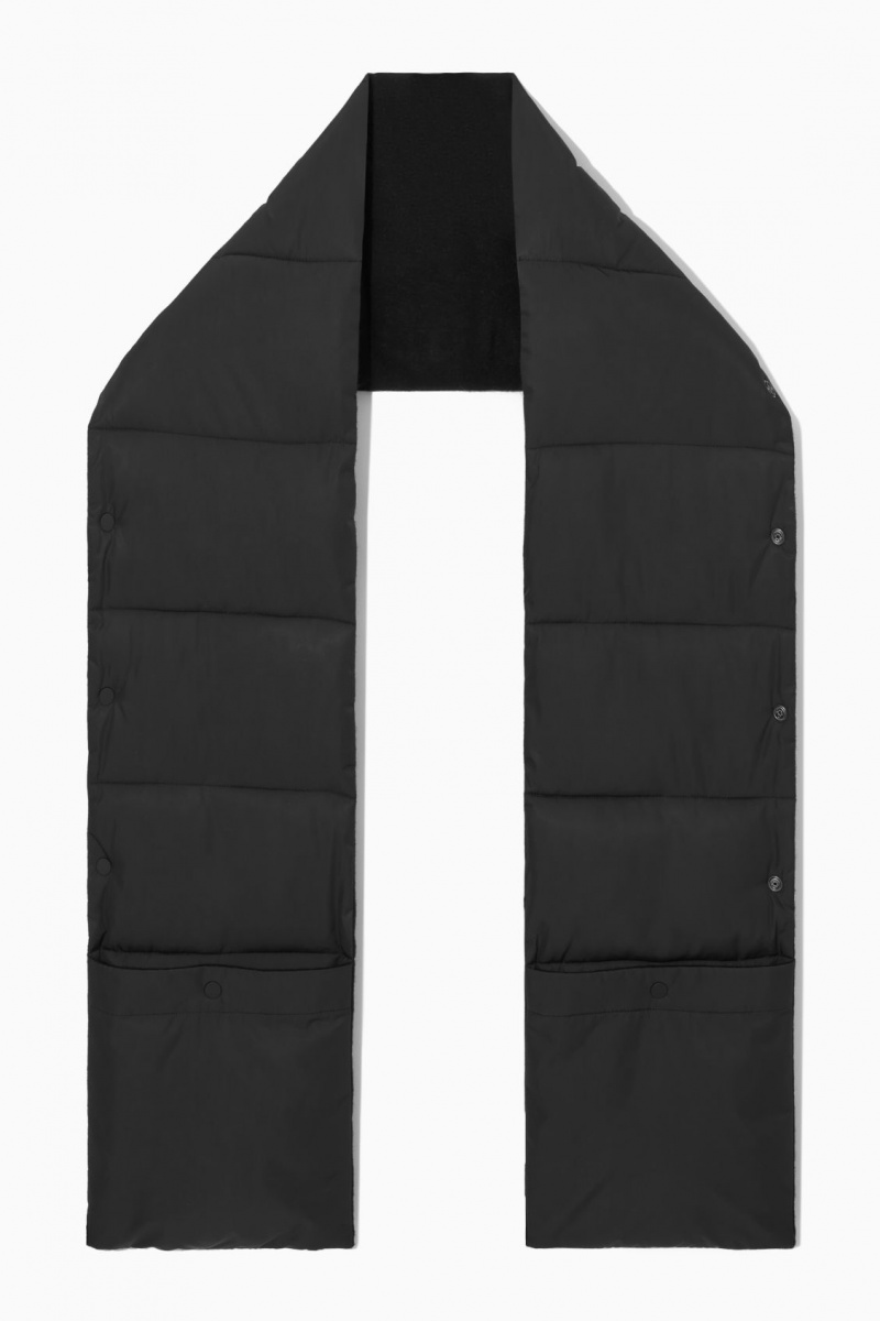 Men's COS Convertible Padded Scarf Black NZ-27BIMFTKP