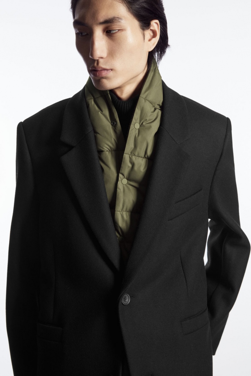 Men's COS Convertible Padded Scarf Khaki Green NZ-04WEPBHMV