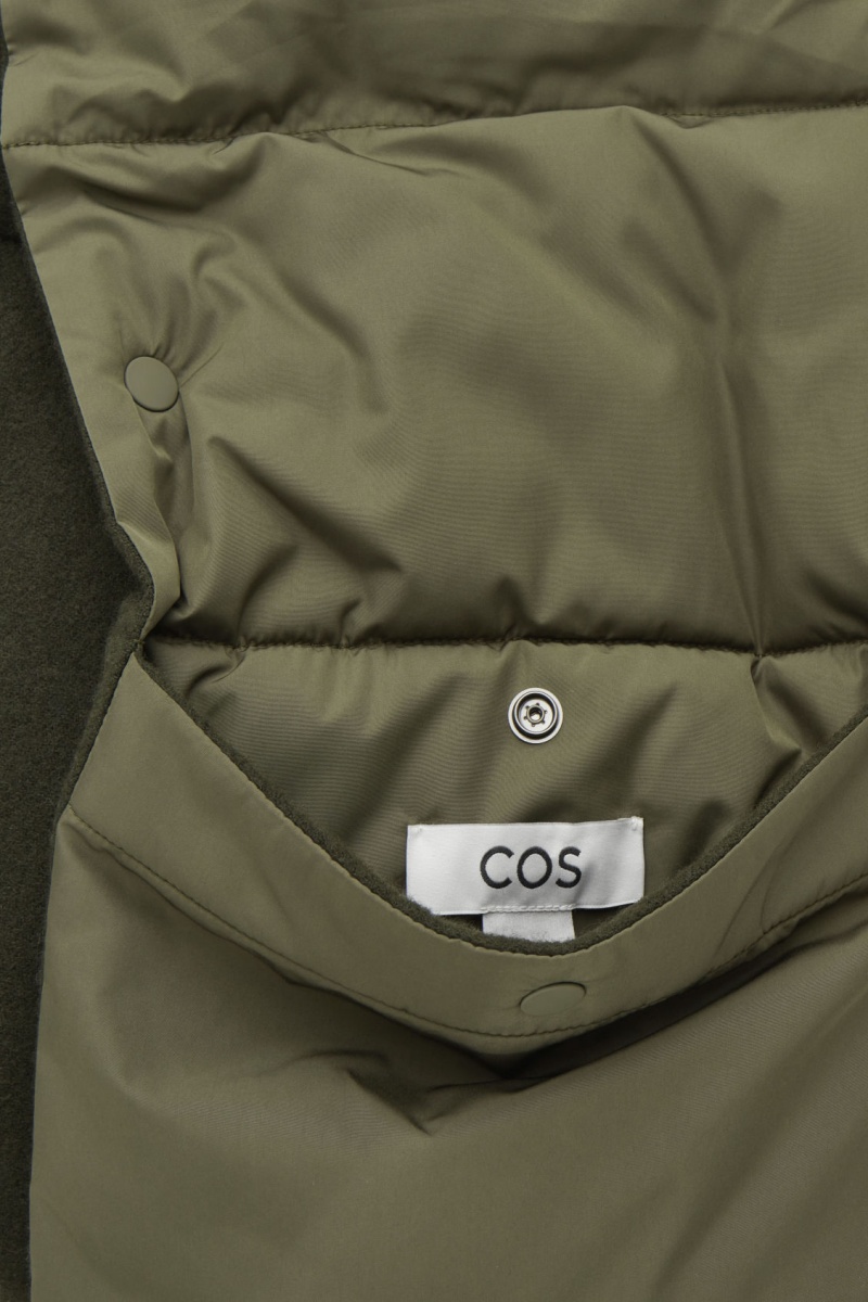 Men's COS Convertible Padded Scarf Khaki Green NZ-04WEPBHMV
