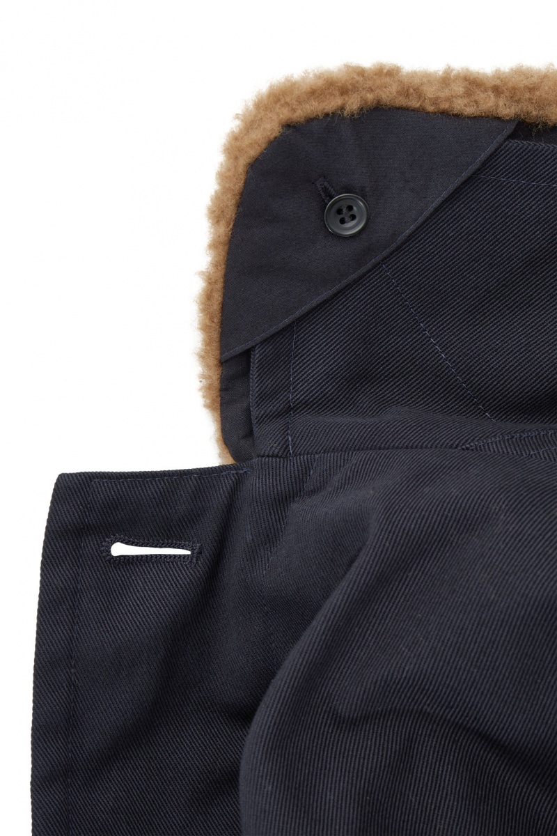Men's COS Convertible Teddy-Lined Jackets Navy / Brown NZ-86ERXHJSY