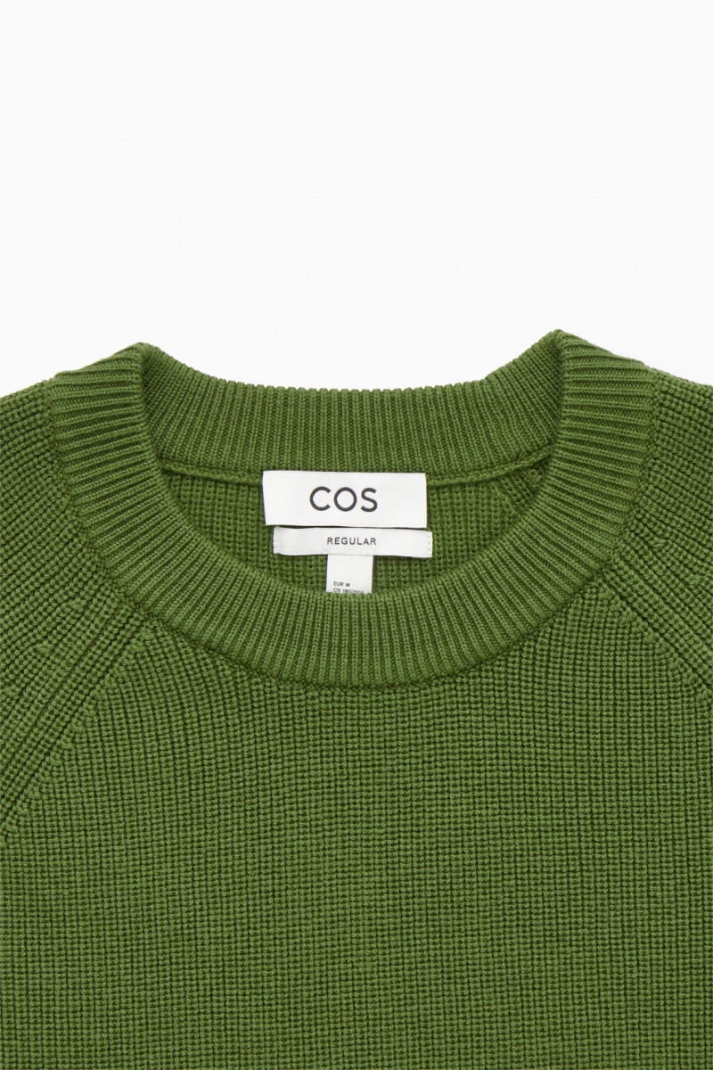 Men's COS Crew-Neck Wool Sweaters Green NZ-61SLXONFI