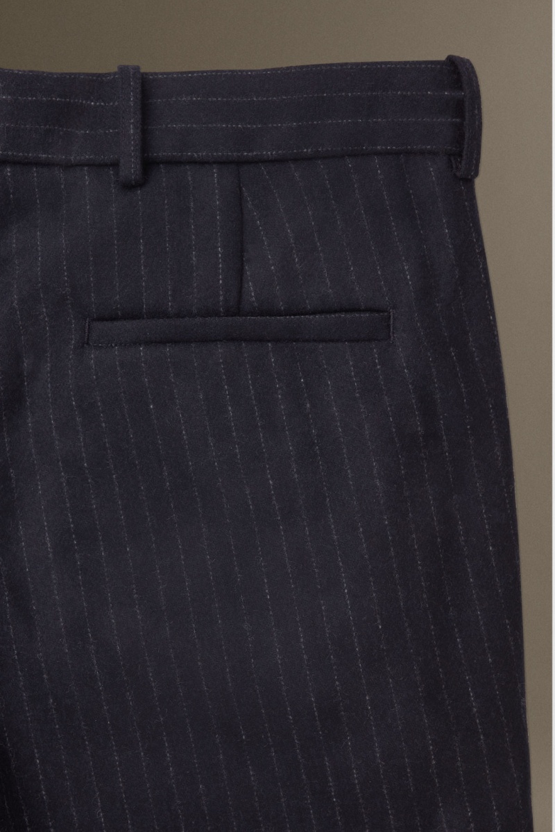 Men's COS Cropped Pinstriped Wool Straight Trousers Navy NZ-14GCKXSUJ