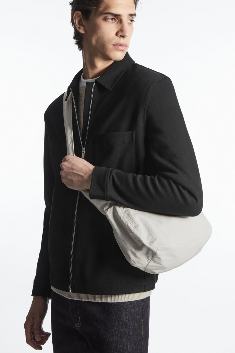 Men\'s COS Crossbody Saddle Nylon Crossbody Bag Grey NZ-52LXUATRB