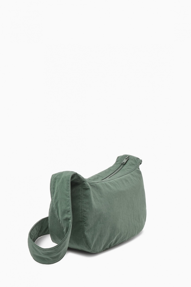 Men's COS Crossbody Saddle Nylon Crossbody Bag Dark Green NZ-76KSIBNTX