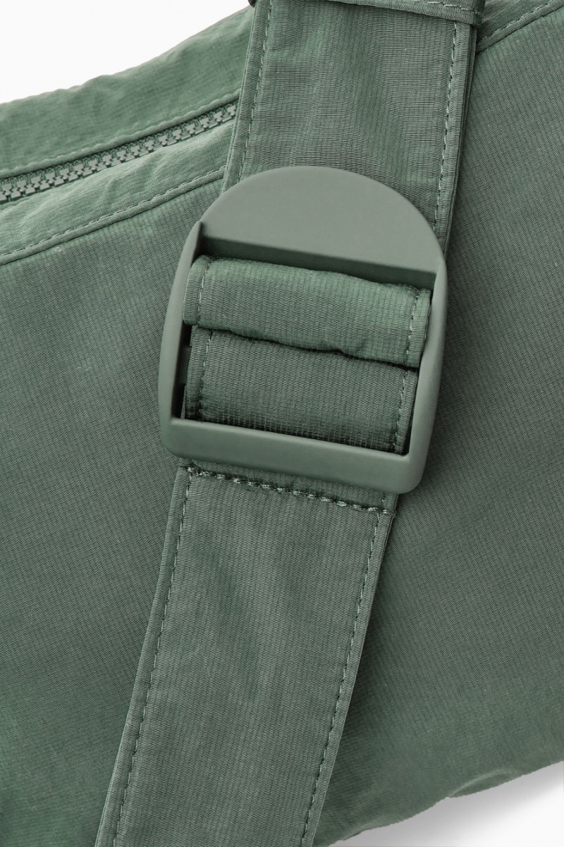 Men's COS Crossbody Saddle Nylon Crossbody Bag Dark Green NZ-76KSIBNTX