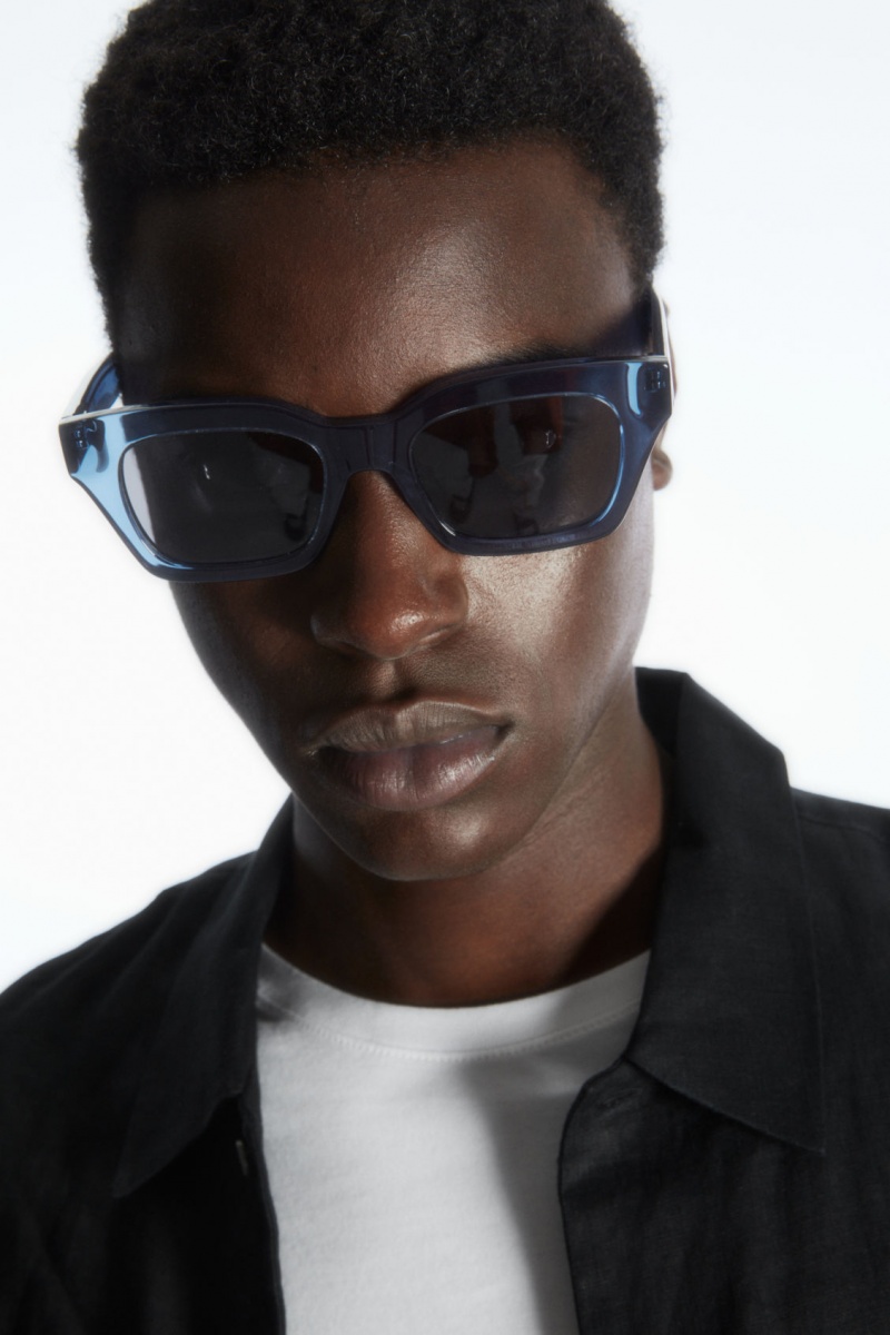 Men\'s COS D-Frame Sunglasses Blue NZ-26ODAKLBI
