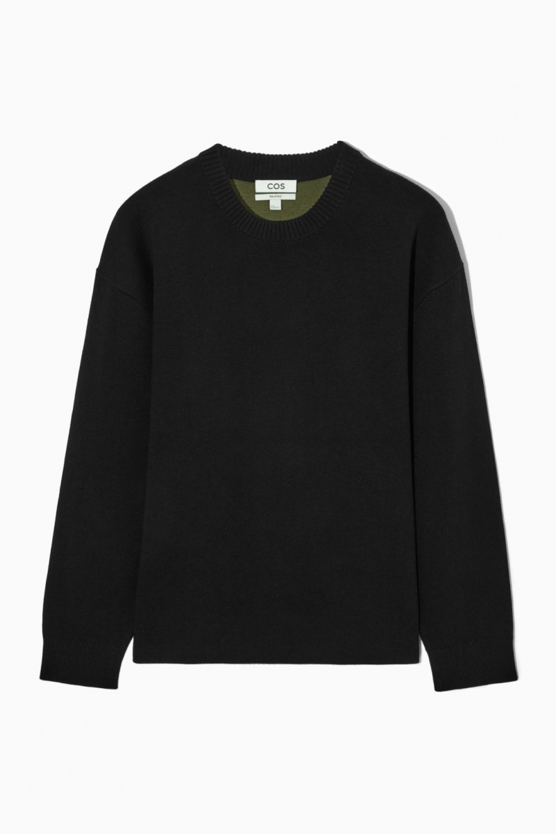Men\'s COS Double-Faced Merino Wool Jumpers Black NZ-39TGMAPDL