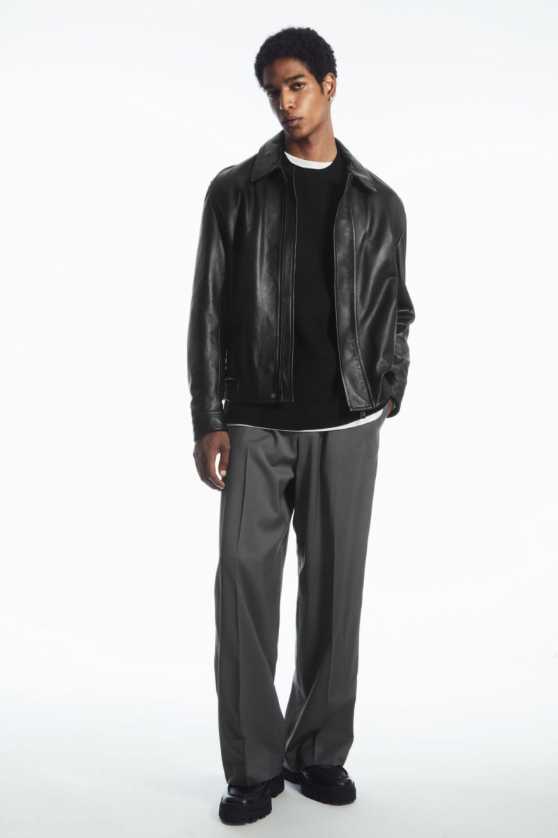 Men's COS Double-Faced Merino Wool Sweaters Black NZ-34TSHADUB