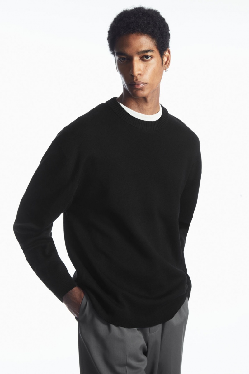 Men's COS Double-Faced Merino Wool Sweaters Black NZ-34TSHADUB