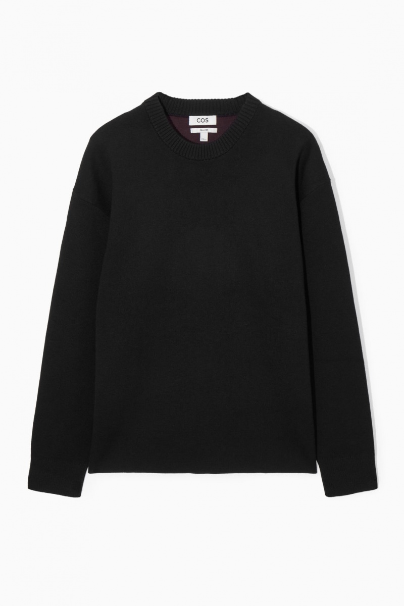 Men's COS Double-Faced Merino Wool Sweaters Black NZ-34TSHADUB