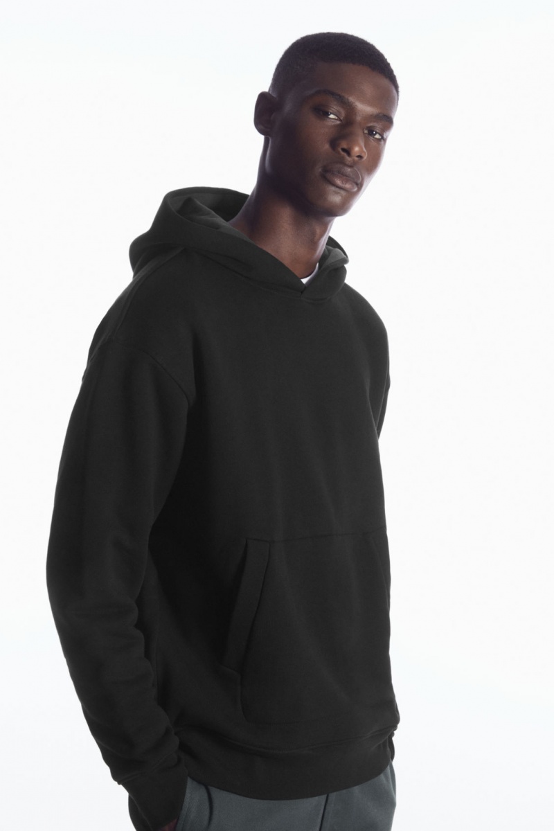 Men's COS Double-Layered Jersey Hoodie Black / Grey NZ-83QSVYGJR