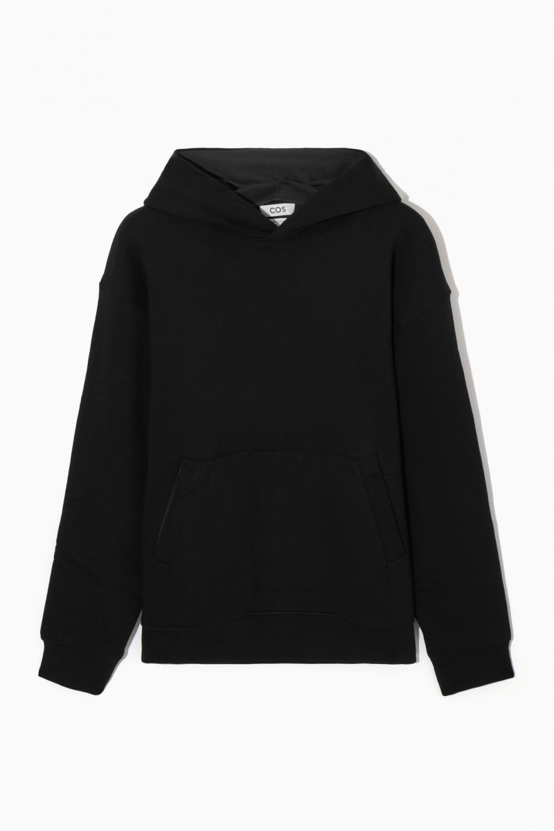 Men's COS Double-Layered Jersey Hoodie Black / Grey NZ-83QSVYGJR