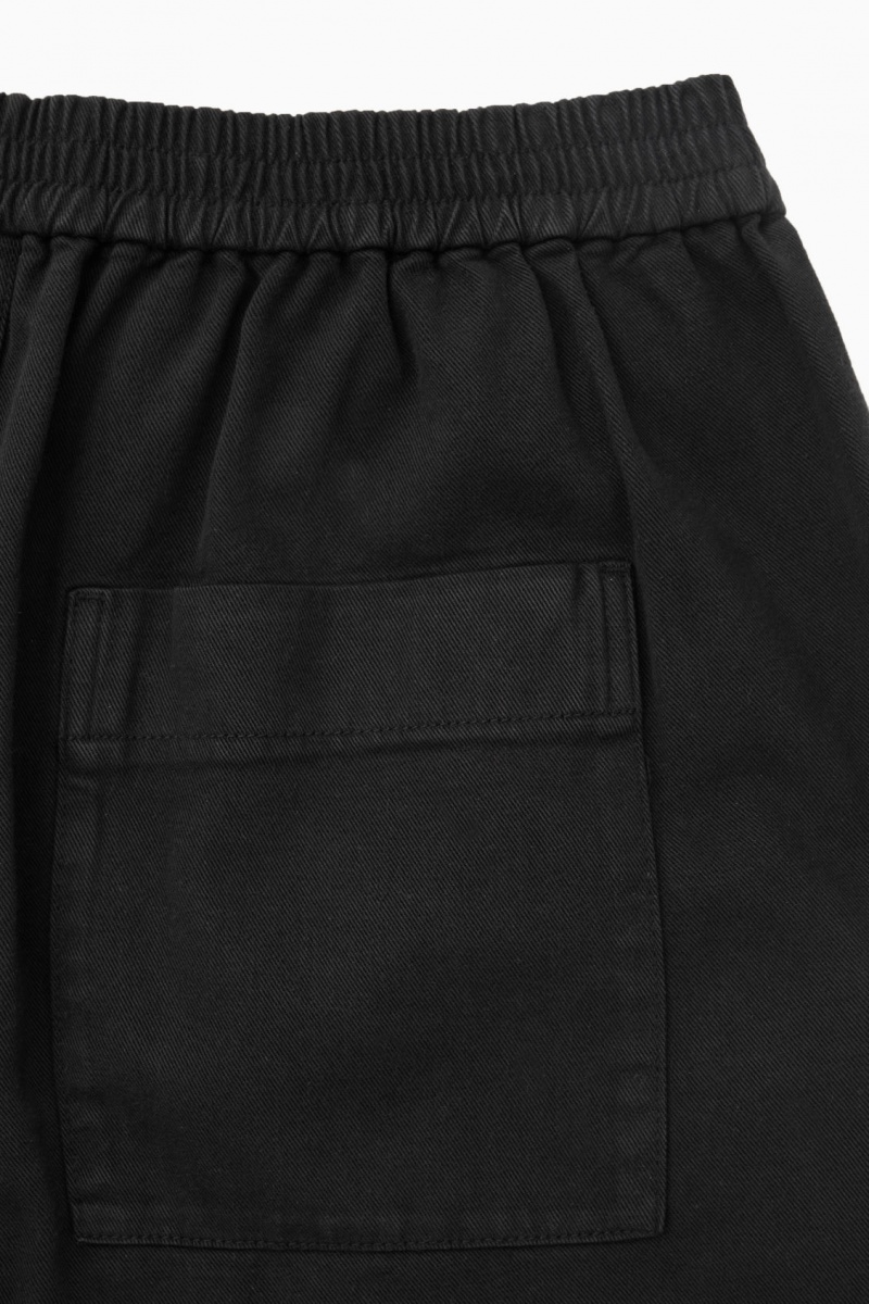Men's COS Elasticated Twill Pants Black NZ-17ERKYNTI