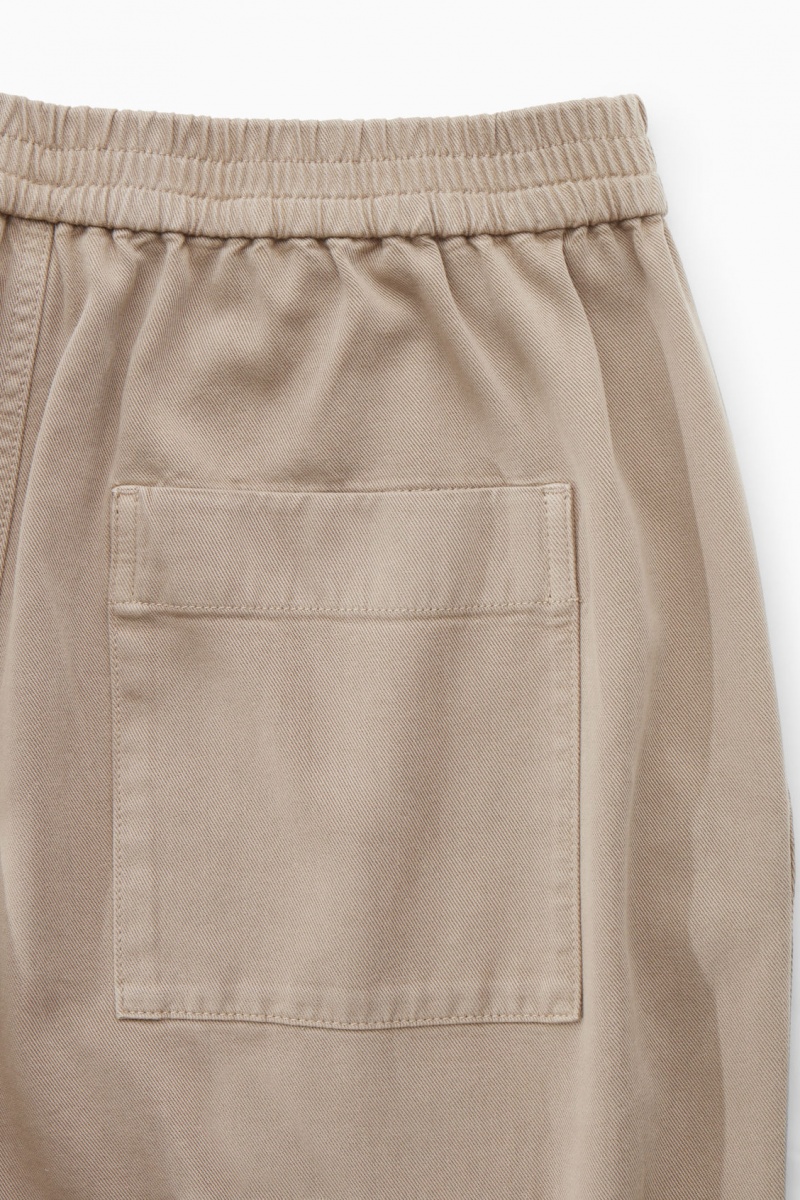 Men's COS Elasticated Twill Pants Grey NZ-07RAKVDZY