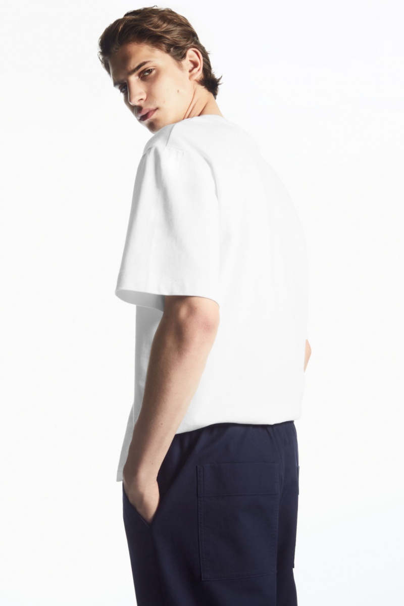Men's COS Elasticated Twill Pants Navy NZ-31YEUTQFH