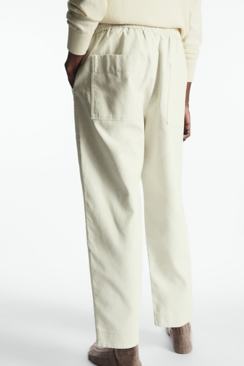 Men's COS Elasticated Twill Pants White NZ-10RYZJXLB