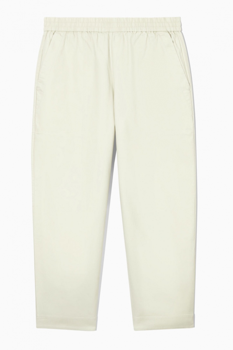Men's COS Elasticated Twill Pants White NZ-10RYZJXLB