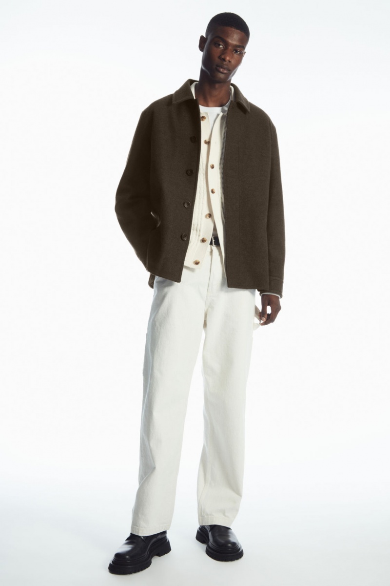 Men's COS Felted Wool Jackets Brown NZ-52BCALWPD