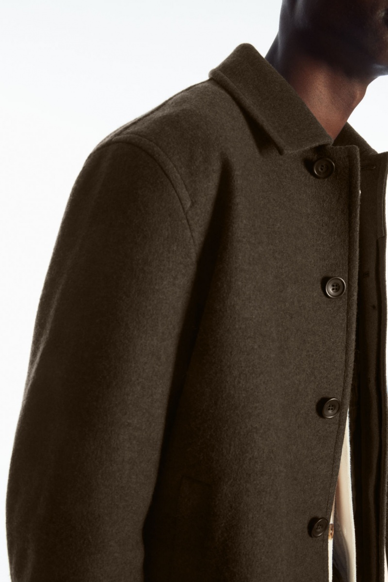 Men's COS Felted Wool Jackets Brown NZ-52BCALWPD