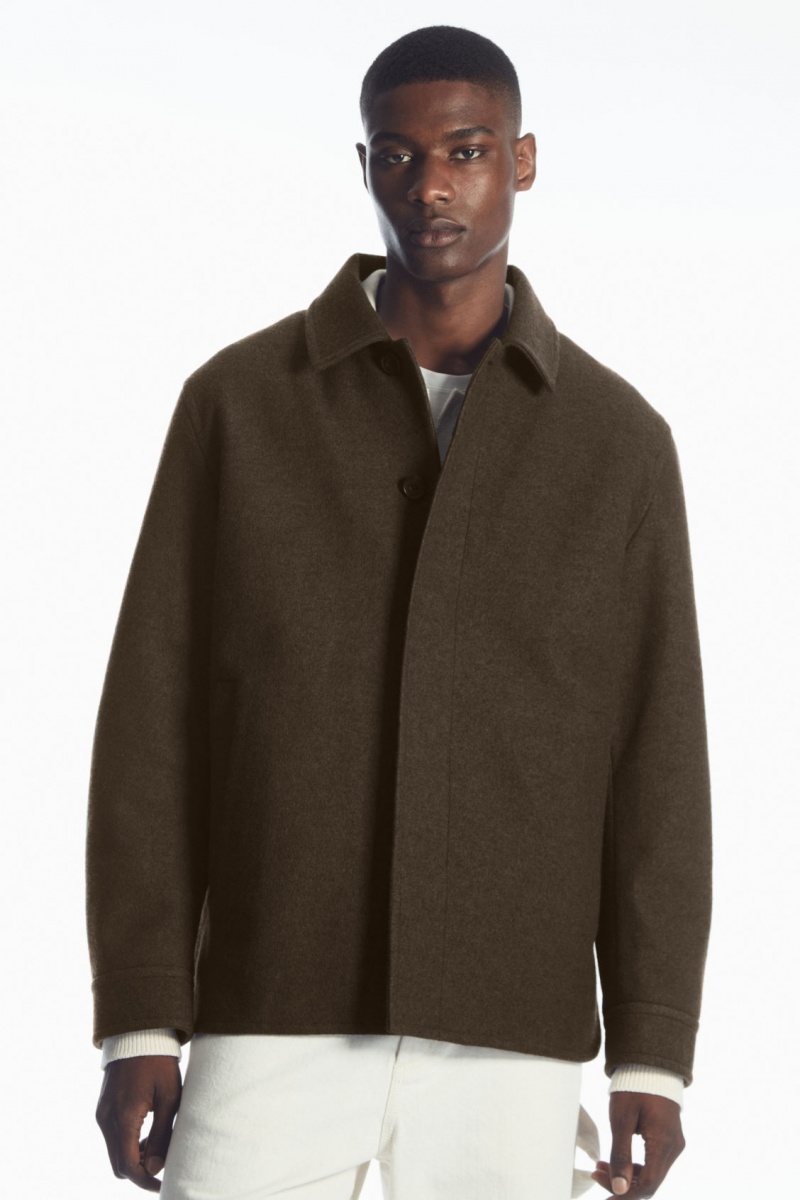 Men's COS Felted Wool Jackets Brown NZ-52BCALWPD