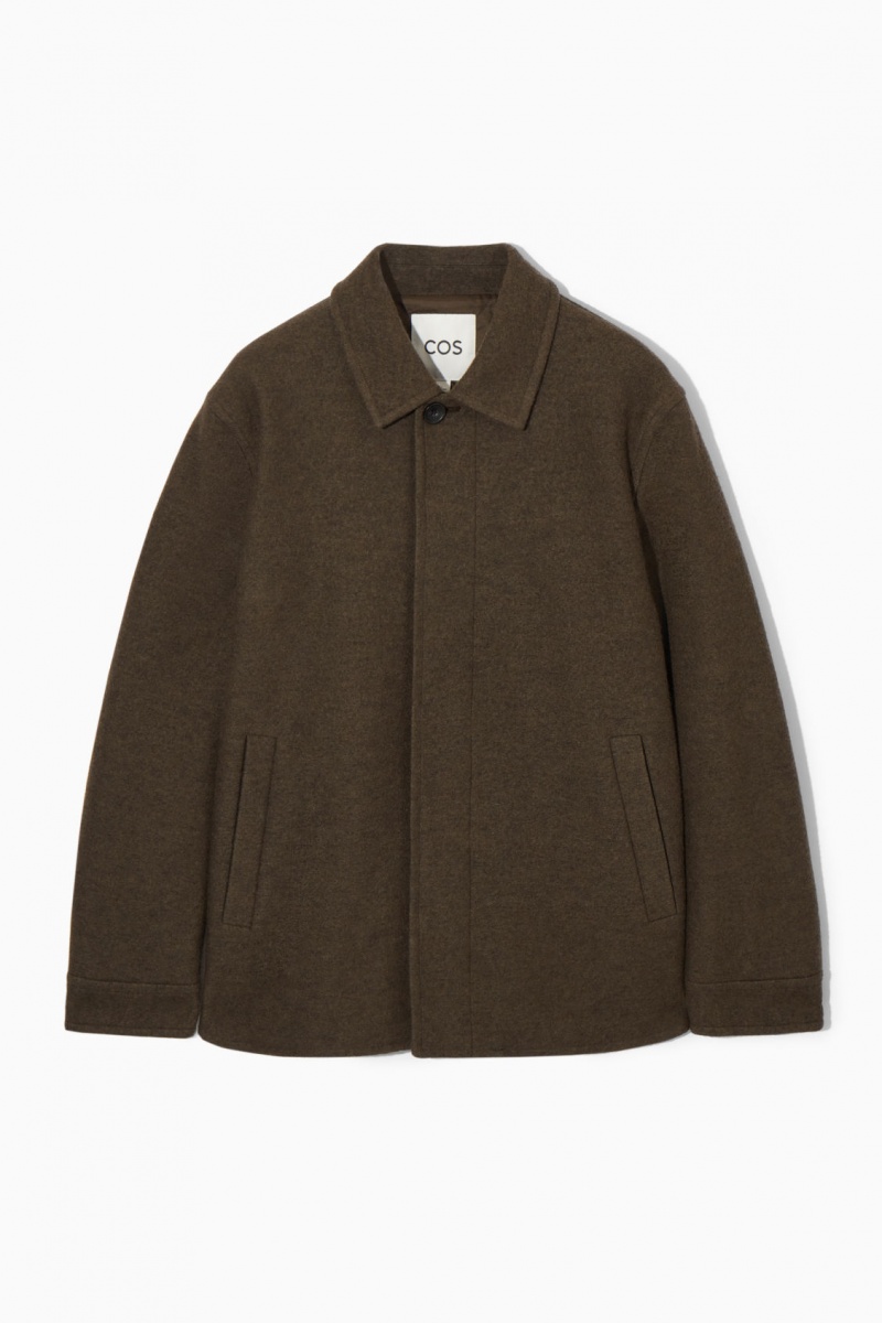 Men's COS Felted Wool Jackets Brown NZ-52BCALWPD