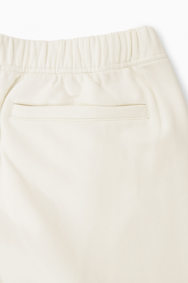 Men's COS Fleece-Back Joggers Cream NZ-73FVLRIMQ