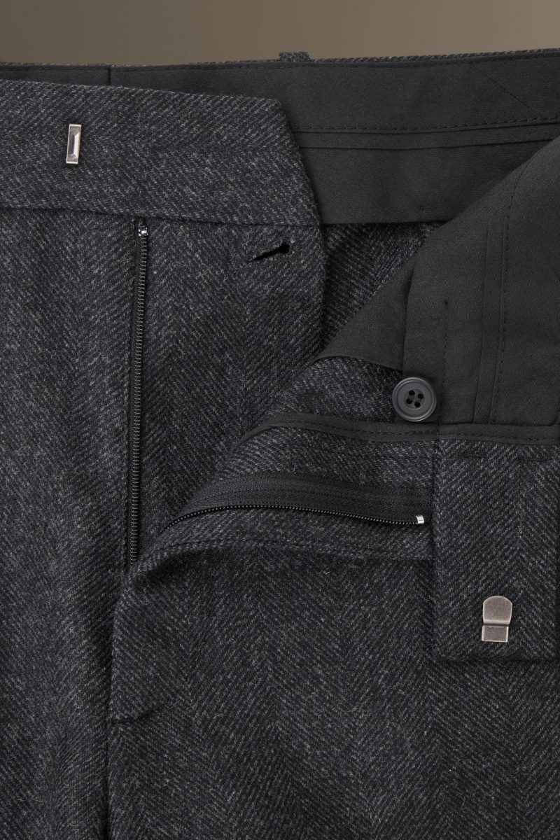 Men's COS Herringbone Wool Straight Trousers Dark Grey NZ-35VYPMUDB