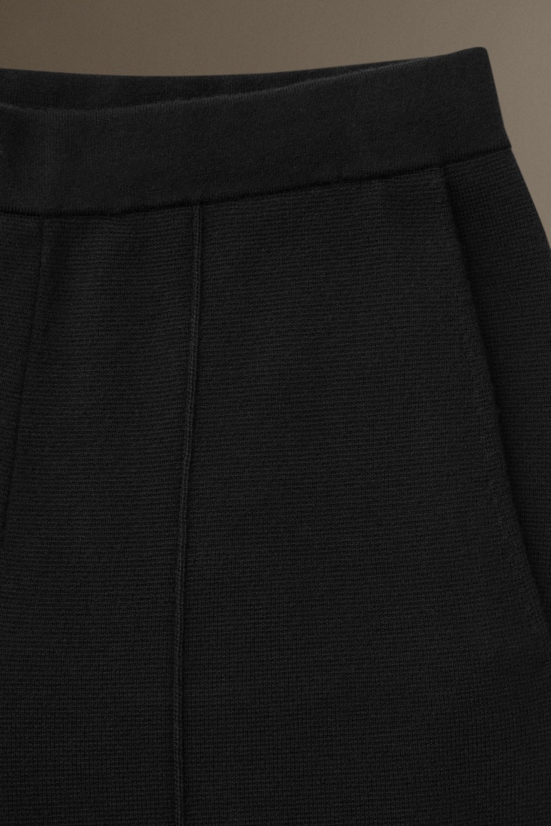 Men's COS Knitted Merino Wool Straight Pants Black NZ-24BKYVIMQ
