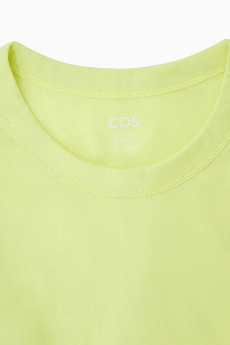 Men's COS Lightweight Long-Sleeved T-Shirt Light Yellow NZ-95DKSCJBA