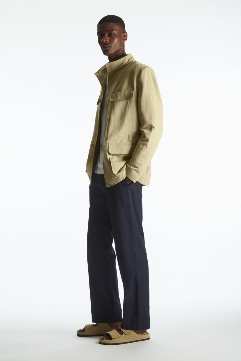 Men's COS Linen Field Jackets Beige NZ-23LWCKUYD