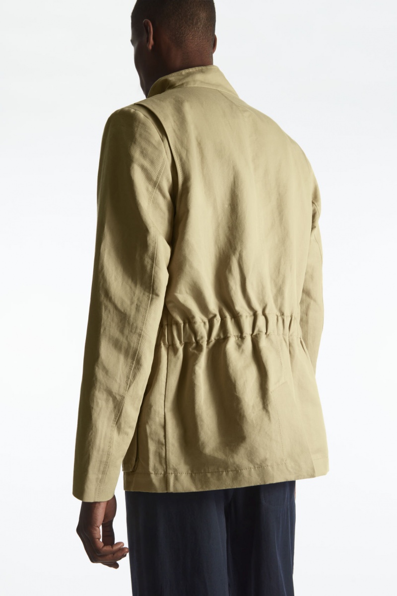 Men's COS Linen Field Jackets Beige NZ-23LWCKUYD