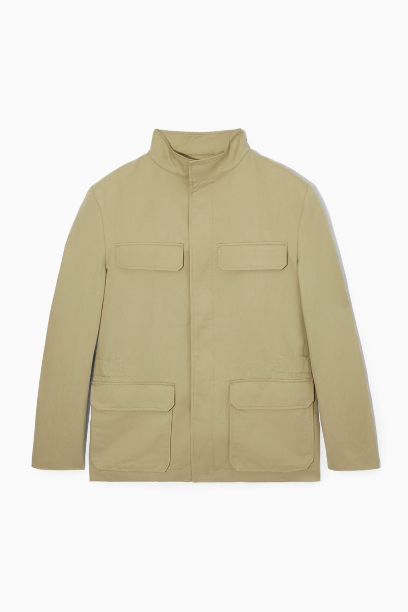 Men's COS Linen Field Jackets Beige NZ-23LWCKUYD