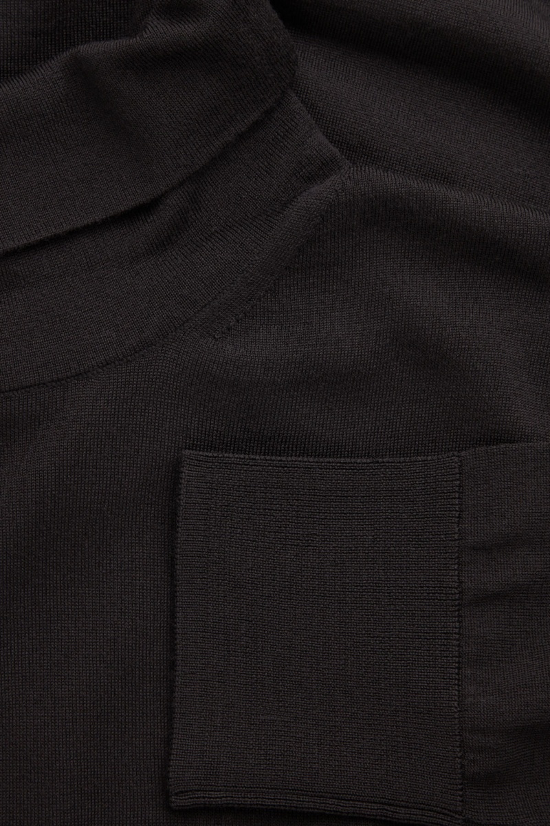 Men's COS Merino Wool Turtleneck Sweaters Black NZ-76GSKURON