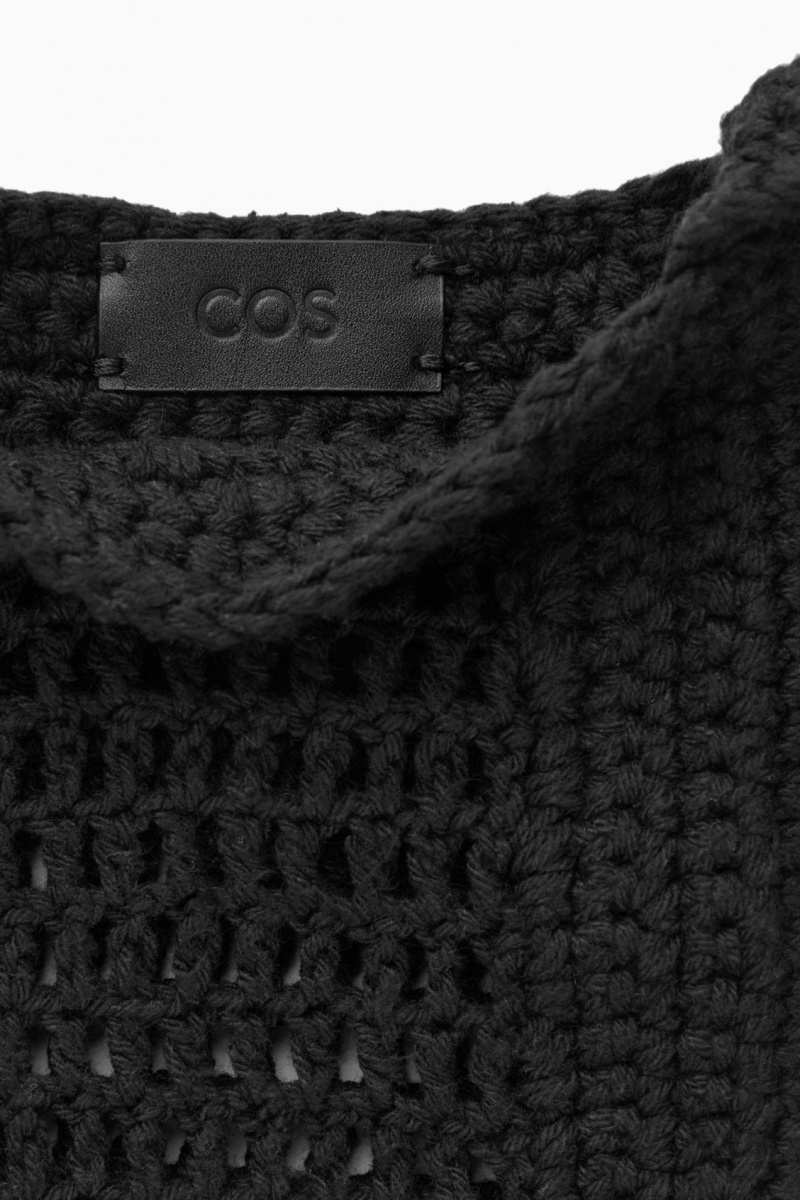 Men's COS Mini Crochet Crossbody Bag Black NZ-41SKCAVQI