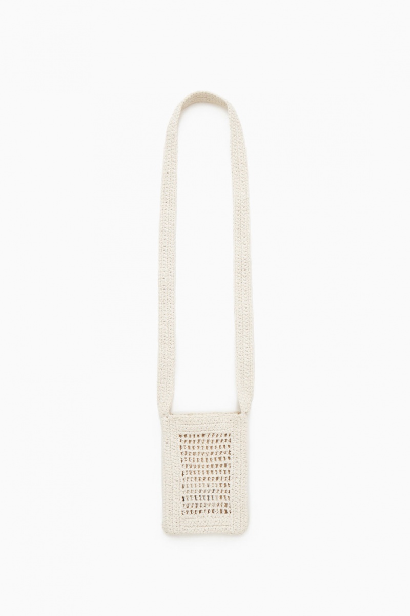 Men's COS Mini Crochet Crossbody Bag Cream NZ-39CEKIPLZ